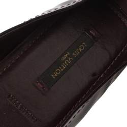 Pre Owned حذاء باليرينا فلات أوكسفورد لوي فيتون جلد لامع عنابي مقاس 39