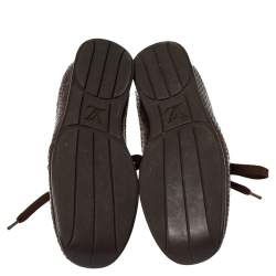 مملوكة مسبقًا Louis Vuitton Brown Monogram Fabric and Python Embossed Leather Low Top Sneakers Size 36.5