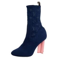 Louis Vuitton Monogram Stretch Fabric Silhouette Ankle Boots