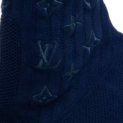 مملوكة مسبقًا Louis Vuitton Blue Monogram Knit Fabric Silhouette Ankle Boots Size 40