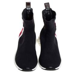 Louis Vuitton Black Knit Fabric High Top Sneakers Size 36