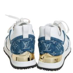 Louis Vuitton White/Denim Canvas And Mesh Run Away Sneakers Size 35.5