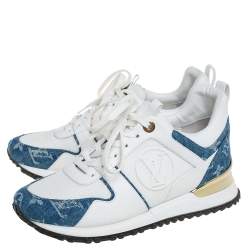 Louis Vuitton White/Denim Canvas And Mesh Run Away Sneakers Size 35.5