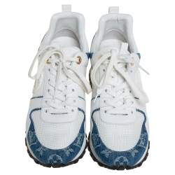 Louis Vuitton White/Denim Canvas And Mesh Run Away Sneakers Size 35.5