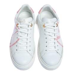مملوكة مسبقًا Louis Vuitton White Leather Time Out Low Top Sneakers Size 36