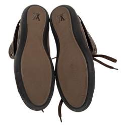Pre Owned Louis Vuitton Brown Monogram Canvas & Leather Brea Sneaker Boots Size 38