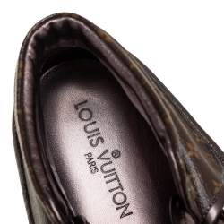 Pre Owned Louis Vuitton Brown Monogram Canvas & Leather Brea Sneaker Boots Size 38