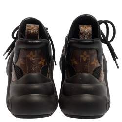 مملوكة مسبقًا Louis Vuitton Black Monogram Canvas And Mesh LV Archlight Sneakers Size 35.5