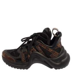 مملوكة مسبقًا Louis Vuitton Black Monogram Canvas And Mesh LV Archlight Sneakers Size 35.5