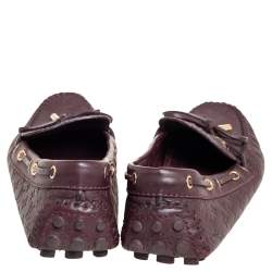 Pre Owned Louis Vuitton Burgundy Leather Gloria  Loafers Size 36.5