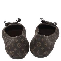 Louis Vuitton Brown Monogram Mini Lin Canvas Debbie Ballet Flats Size 36.5