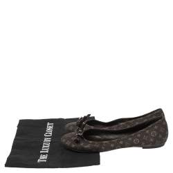 Louis Vuitton Brown Monogram Mini Lin Canvas Debbie Ballet Flats Size 36.5