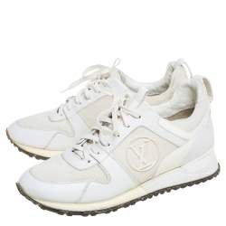 Louis Vuitton White Mesh And Leather Run Away Low Top Sneakers Size 38.5
