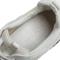 Louis Vuitton White Mesh And Leather Run Away Low Top Sneakers Size 38.5
