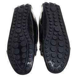 Pre Owned Louis Vuitton Dark Blue Patent Leather Oxford Slip On Loafers Size 35.5