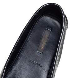 Pre Owned Louis Vuitton Dark Blue Patent Leather Oxford Slip On Loafers Size 35.5