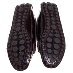 مملوكة مسبقًا Louis Vuitton Burgundy Patent Leather Oxford Slip On Loafers Size 35