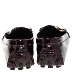 مملوكة مسبقًا Louis Vuitton Burgundy Patent Leather Oxford Slip On Loafers Size 35