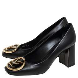 مملوكة مسبقًا Louis Vuitton Black Leather Madeleine Pumps Size 37.5