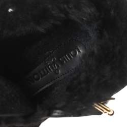 Louis Vuitton Black Suede and Fur High Top Sneakers Size 37