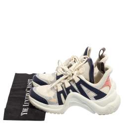 Louis Vuitton White/Blue Mesh And Leather Archlight Low Top Sneakers Size 38