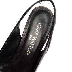م ملوكة مسبقًا Louis Vuitton Black Leather Slingback Sandals Size 36