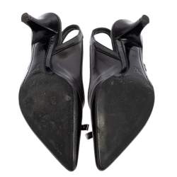 مملوكة مسبقًا Louis Vuitton Black Leather Slingback Sandals Size 36