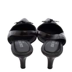 مملوكة مسبقًا Louis Vuitton Black Leather Slingback Sandals Size 36