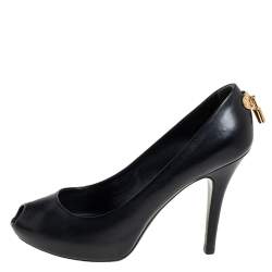 Pre Owned حذاء كعب عالي لوي فيتون أوه ريلي! جلد أسود مقاس 38