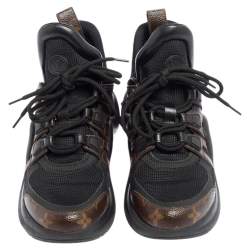Louis Vuitton Black Monogram Canvas And Mesh LV Archlight Sneakers Size 37.5