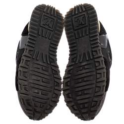 Louis Vuitton Black/Brown Mesh And Monogram Canvas Run Away Low Top Sneakers Size 38