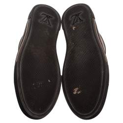 Pre Owned حذاء رياضي لوي فيتون كانفاس دامييه وجلد بني منخفض من أعلى مقاس 37.5