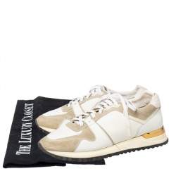 Louis Vuitton White/Grey Suede And Leather Run Away Low Top Sneakers Size 37