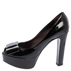 مملوكة مسبقًا  Louis Vuitton Amarante Monogram Vernis True Peep Toe Platform Pumps Size 38