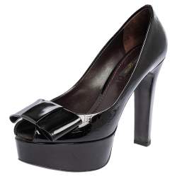 مملوكة مسبقًا  Louis Vuitton Amarante Monogram Vernis True Peep Toe Platform Pumps Size 38