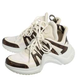 Louis Vuitton White Monogram Canvas and Mesh LV Archlight Sneakers Size 42