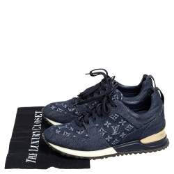 مملوكة مسبقًا حذاء رياضي لوي فيتون راناواي دينم وجلد أزرق مقاس 37
