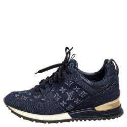 مملوكة مسبقًا حذاء رياضي لوي فيتون راناواي دينم وجلد أزرق مقاس 37