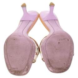 Pre Owned Louis Vuitton Multicolor Monogram Canvas And Leather Slide Sandals Size 37