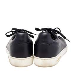 Louis Vuitton Black Leather Front Row Line Sneakers Size 38