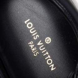 Louis Vuitton Black Leather Front Row Line Sneakers Size 38