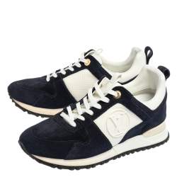 Louis Vuitton Blue/White Suede and Mesh Runaway Sneakers Size 37
