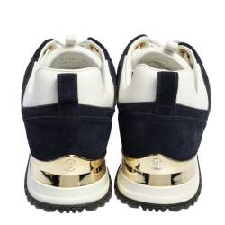 Louis Vuitton Blue/White Suede and Mesh Runaway Sneakers Size 37