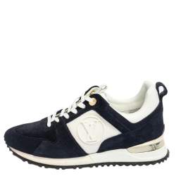 Louis Vuitton Blue/White Suede and Mesh Runaway Sneakers Size 37