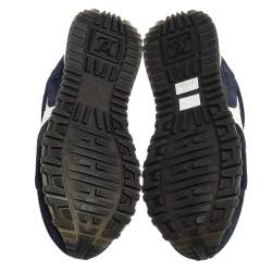 Louis Vuitton Blue/White Suede and Mesh Runaway Sneakers Size 37