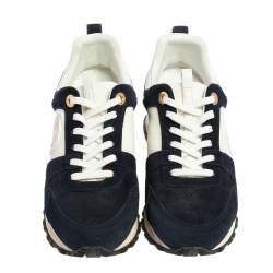 Louis Vuitton Blue/White Suede and Mesh Runaway Sneakers Size 37
