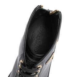 Louis Vuitton Black Leather Studded Punchy High Top Sneakers Size 37