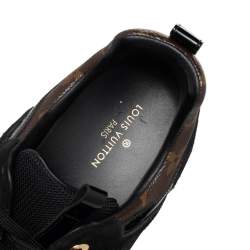 Louis Vuitton Black/Brown Mesh And Monogram Canvas Run Away Low Top Sneakers Size 40
