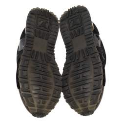 Louis Vuitton Black/Brown Mesh And Monogram Canvas Run Away Low Top Sneakers Size 40