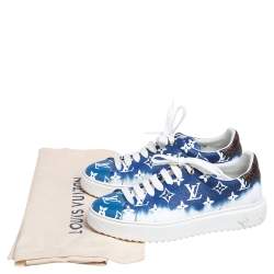 Louis Vuitton Blue/White Patent Monogram Canvas Escale Time Out Sneakers Size 40
